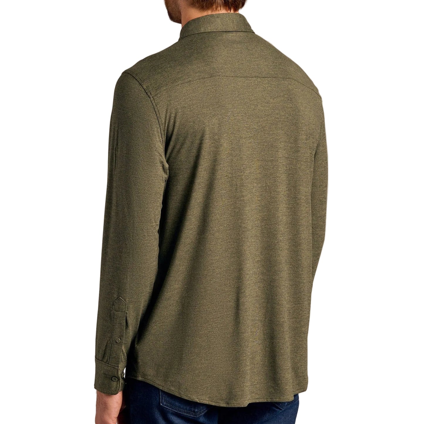 True Classic Dark Heather Military Green Long Sleeve Comfort Shirt