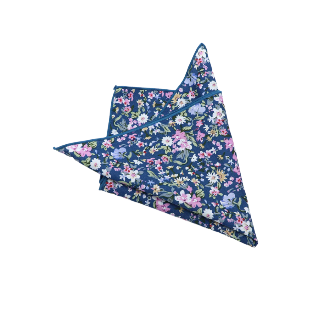 Bristol Blue Floral Pocket Square