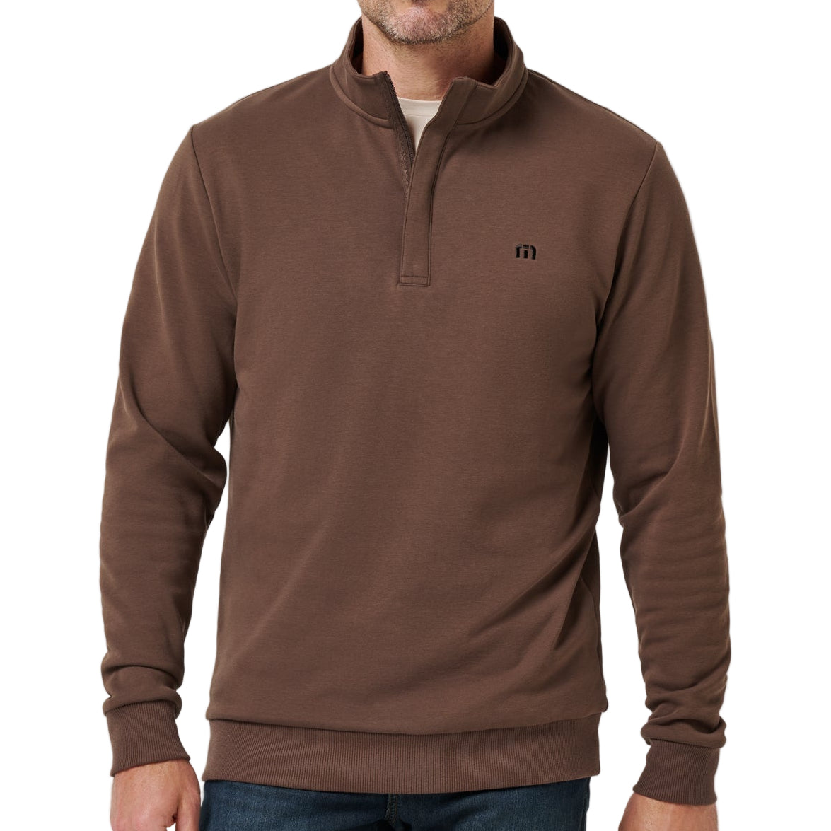 TravisMathew Maple Chocolate Brown Quarter Zip