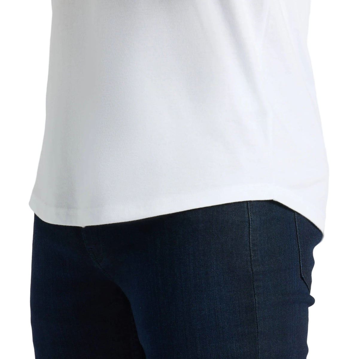 True Classic White Classic Curved Hem Crew Neck Tee