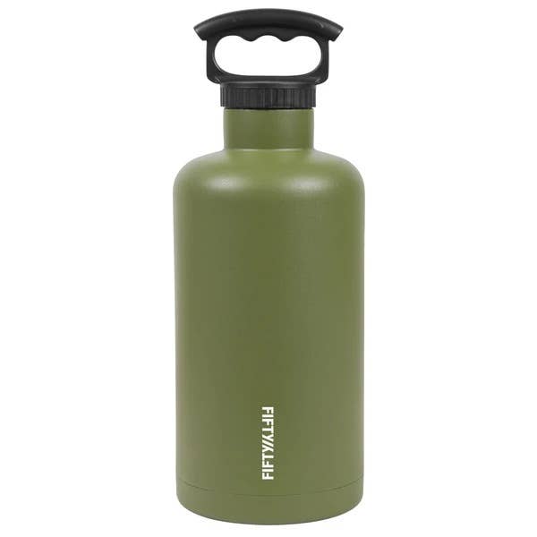 64 oz Double-Wall Vacuum Insulated Growler w/ 3 Finger Grip