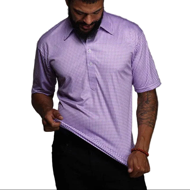 Collars & Co. Lavender Gingham Dress Collar Polo