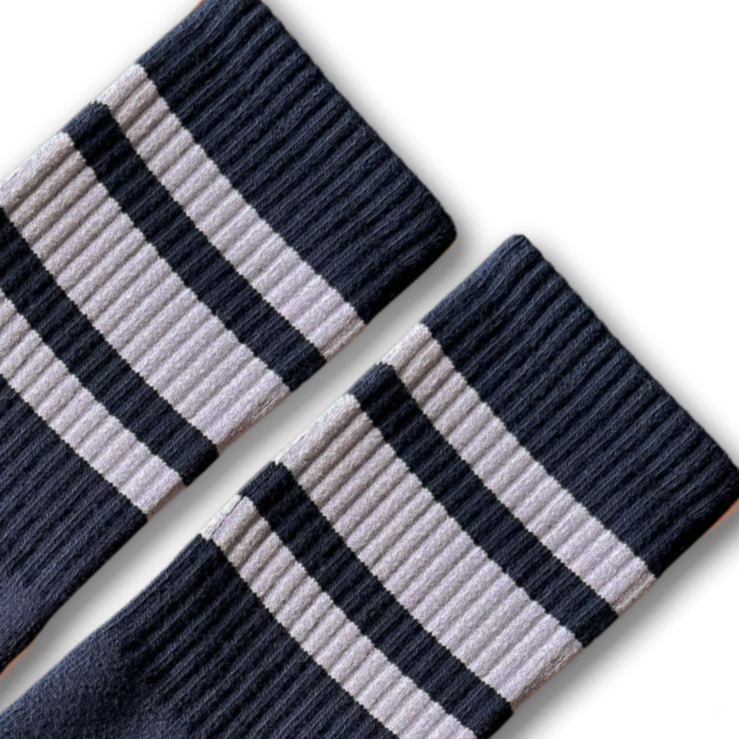 Socco White Striped Socks | Navy