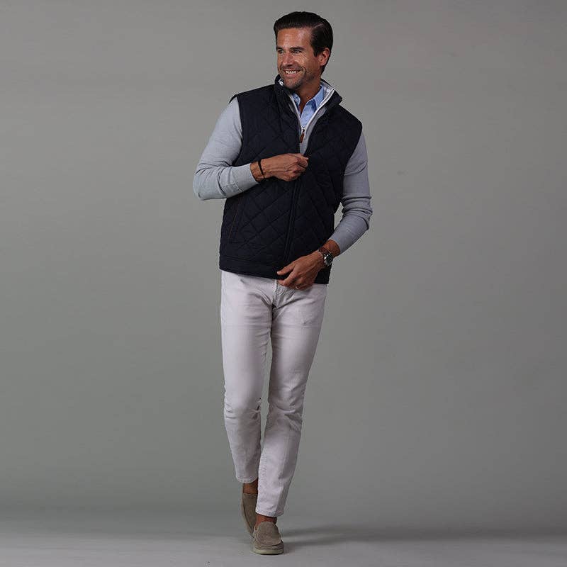 Collats&Co Navy Cambridge Quilted Vest