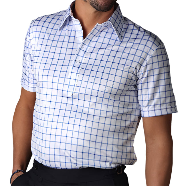 Collars & Co. Blue Grid Check Plolo