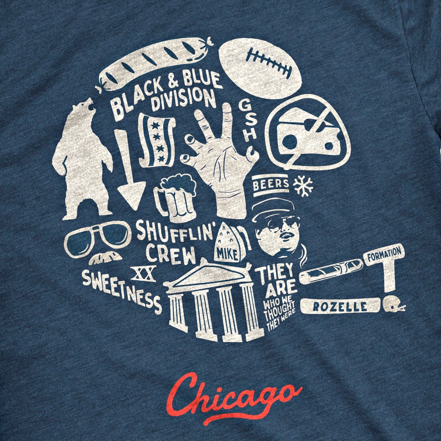 Chicago Football Phrenology Chart Tee