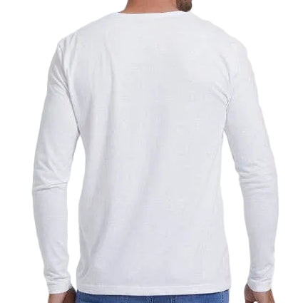 True Classic White Long Sleeve Henley