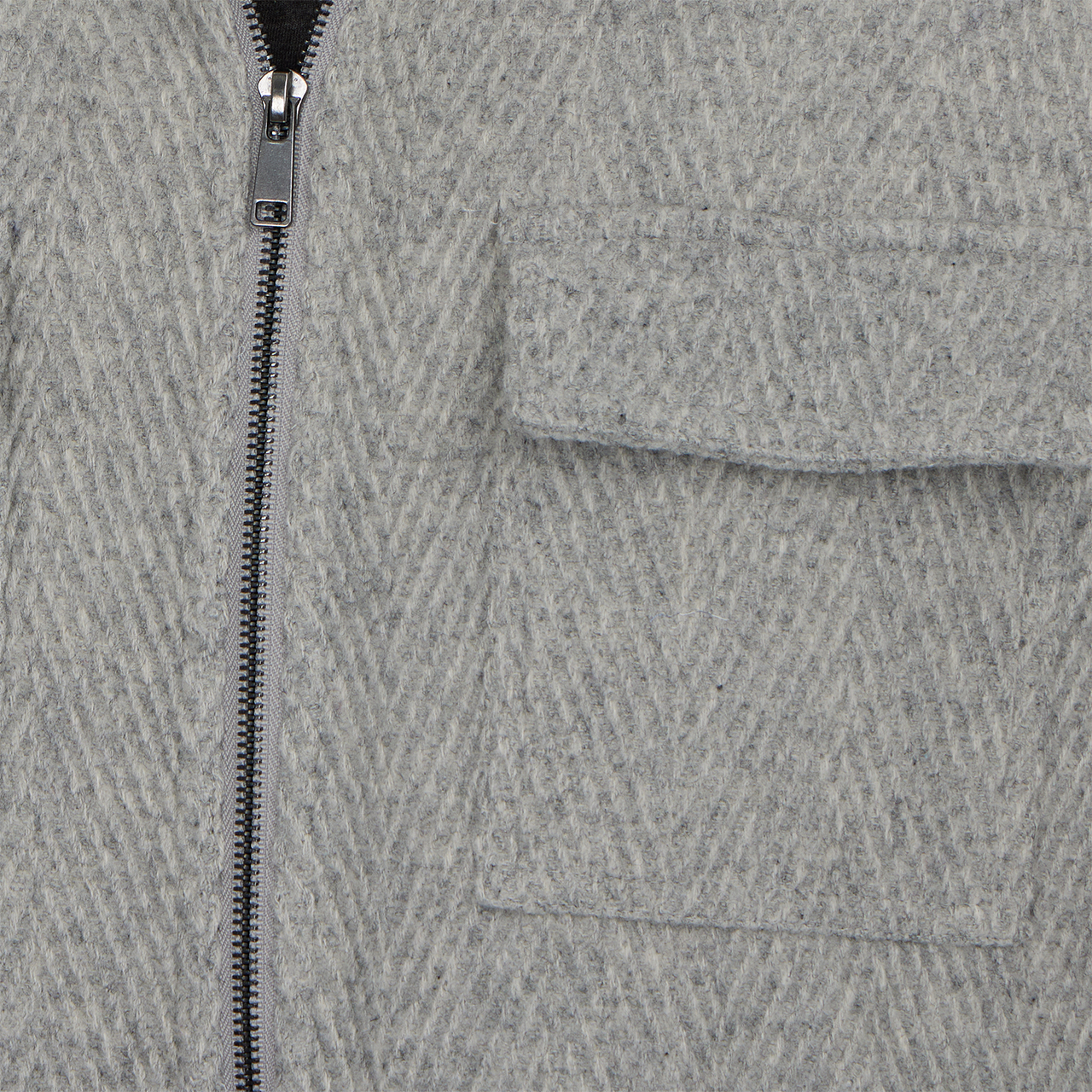 Kane Grey Textured Zip Up Wool Cargo Pocket Jacket