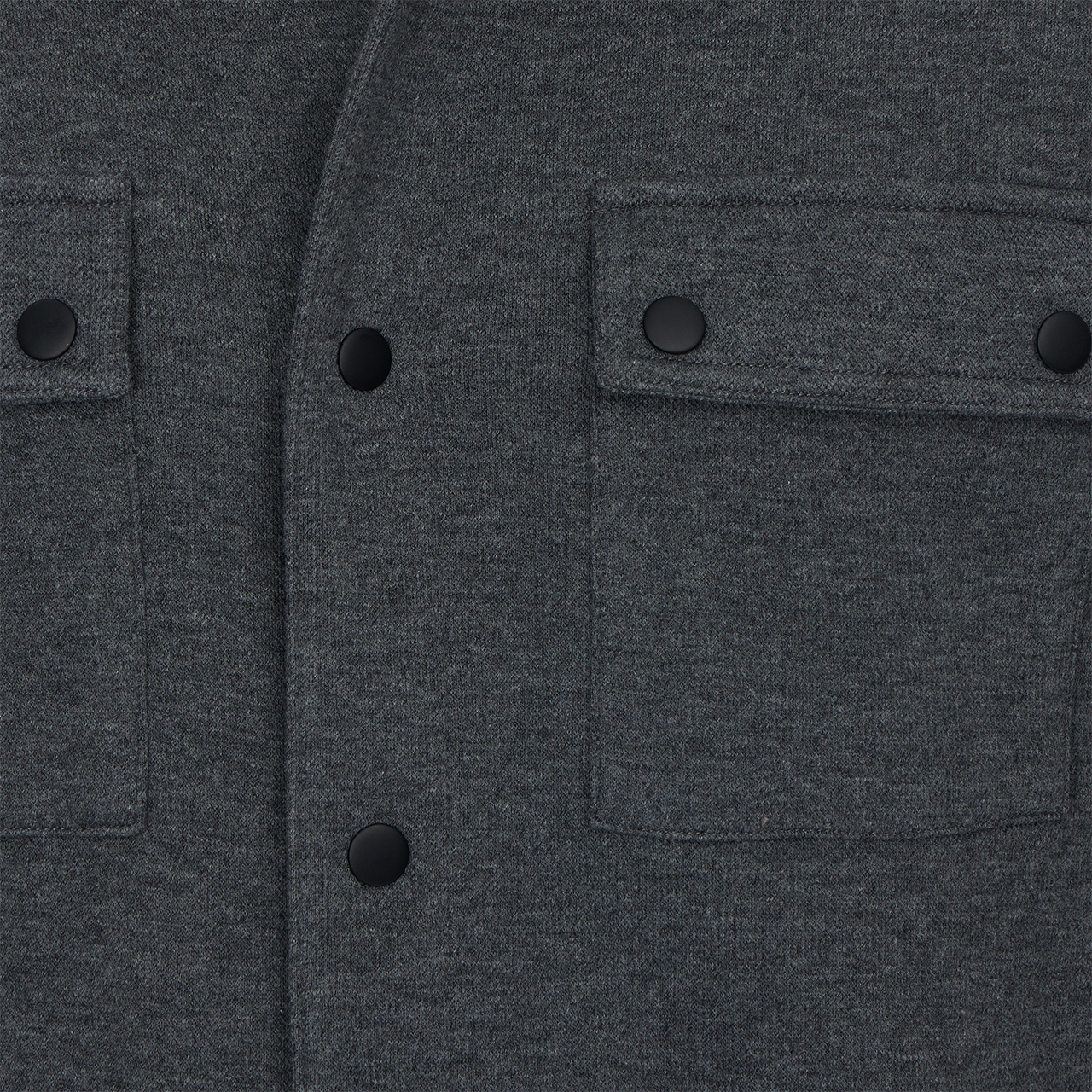 Gray Peter Pique Snap Up Knit Shacket Shirt Jacket