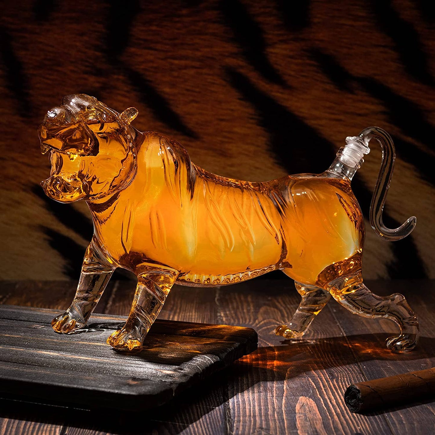 Tiger Whiskey and Wine Decanter
