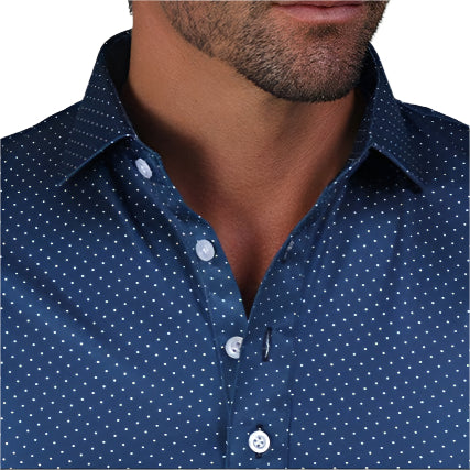 Collars & Co. Blue Polka Dot Polo