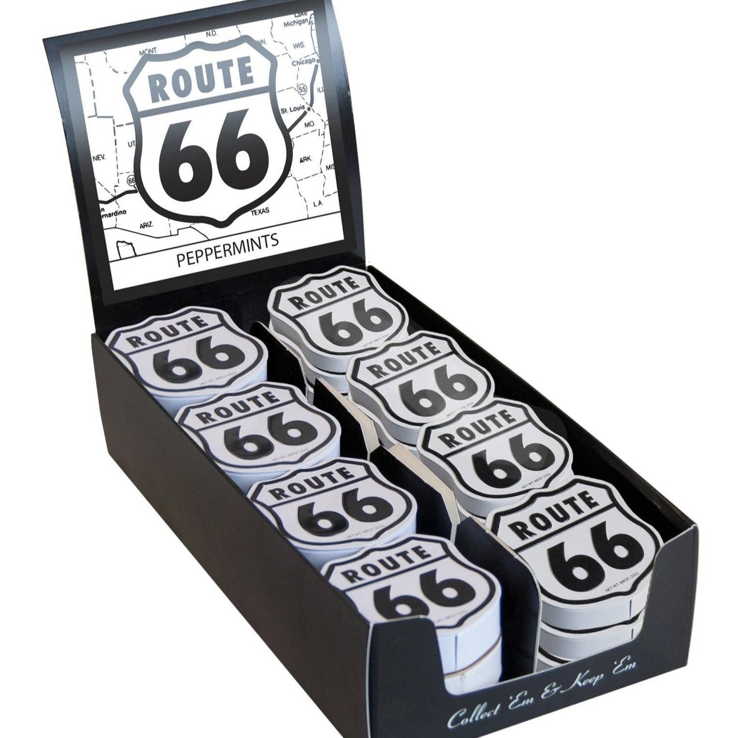 Route 66 Shaped Mint Tin