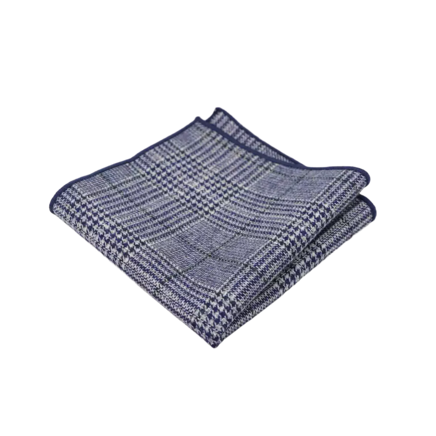Teagan Blue Plaid Wool Pocket Square