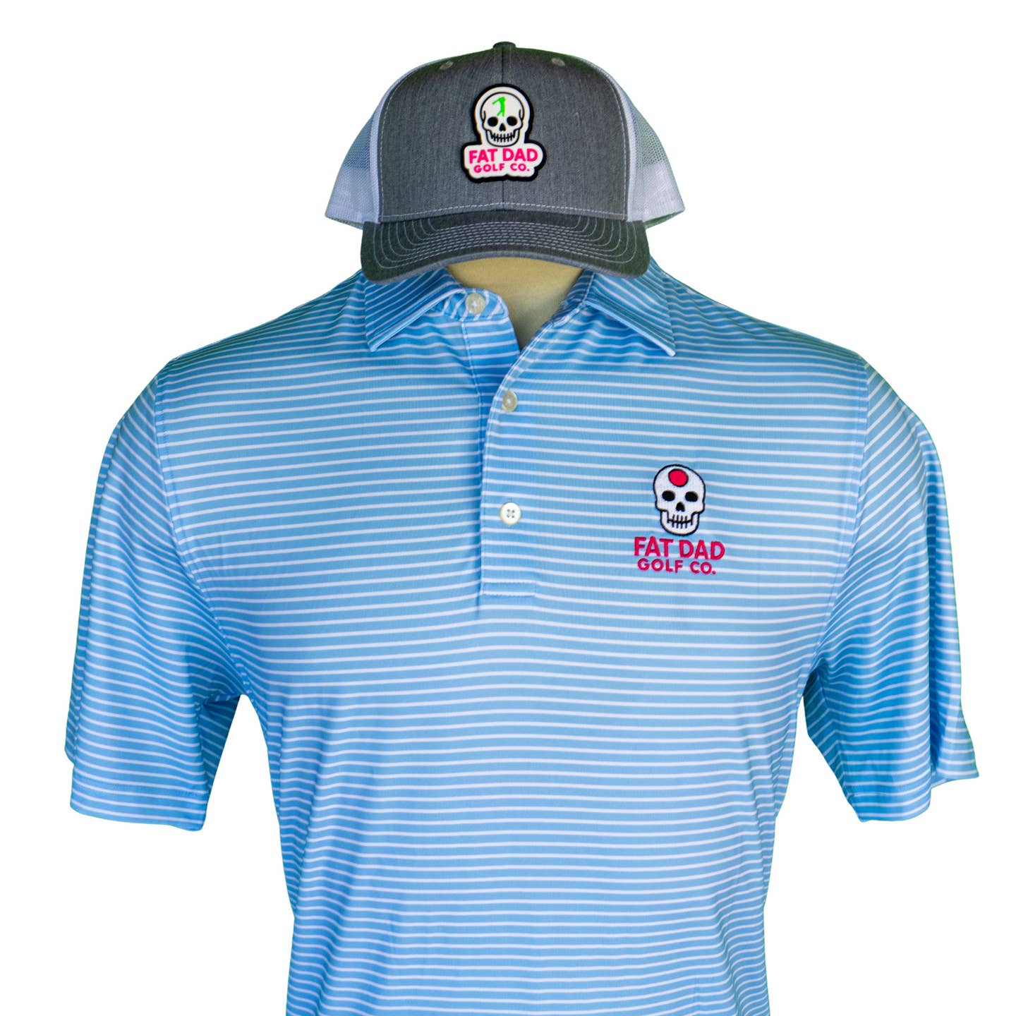Fat Dad Golf Co. Blue Stripe Polo