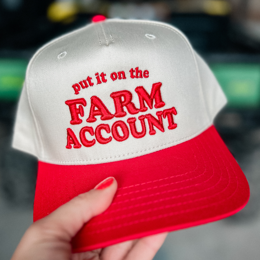 Put It On The Farm Account Natural/Red Hat