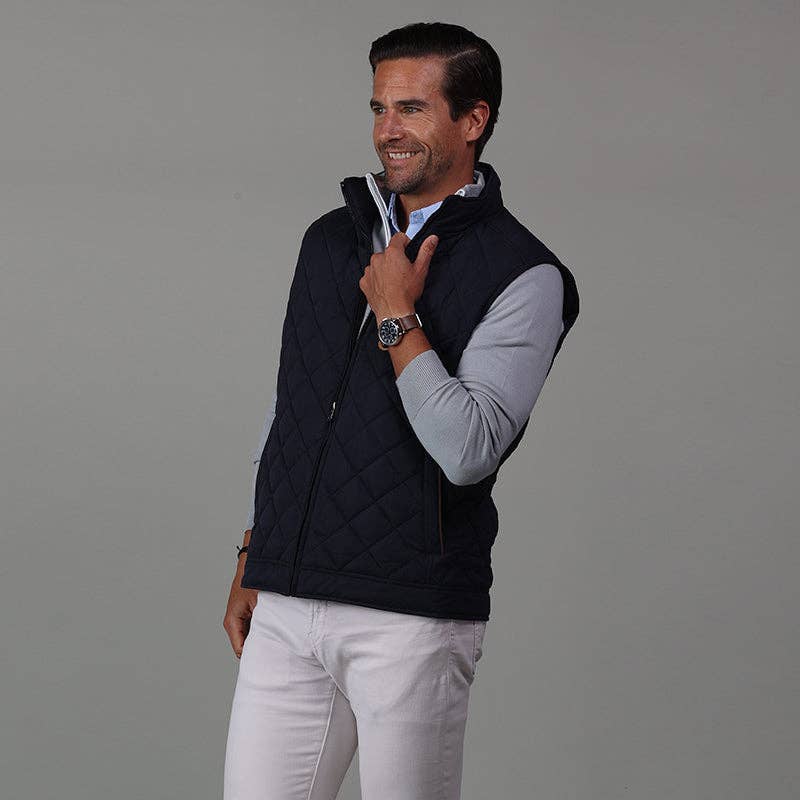Collats&Co Navy Cambridge Quilted Vest