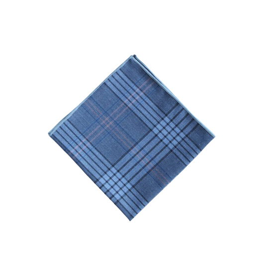 Quincy Gray Plaid Polyester Pocket Square