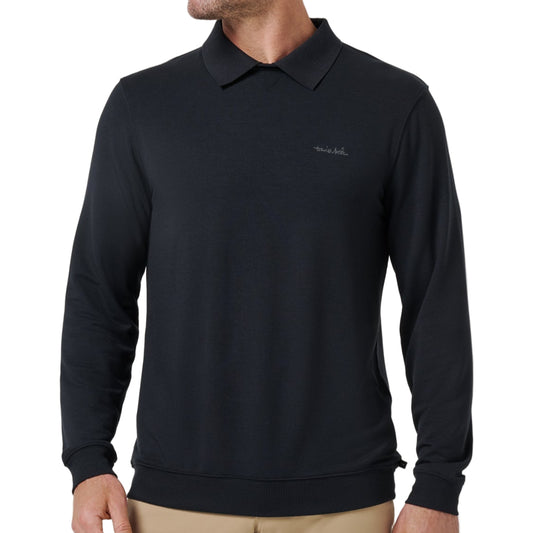 TravisMathew Black Amenities Collar Crew