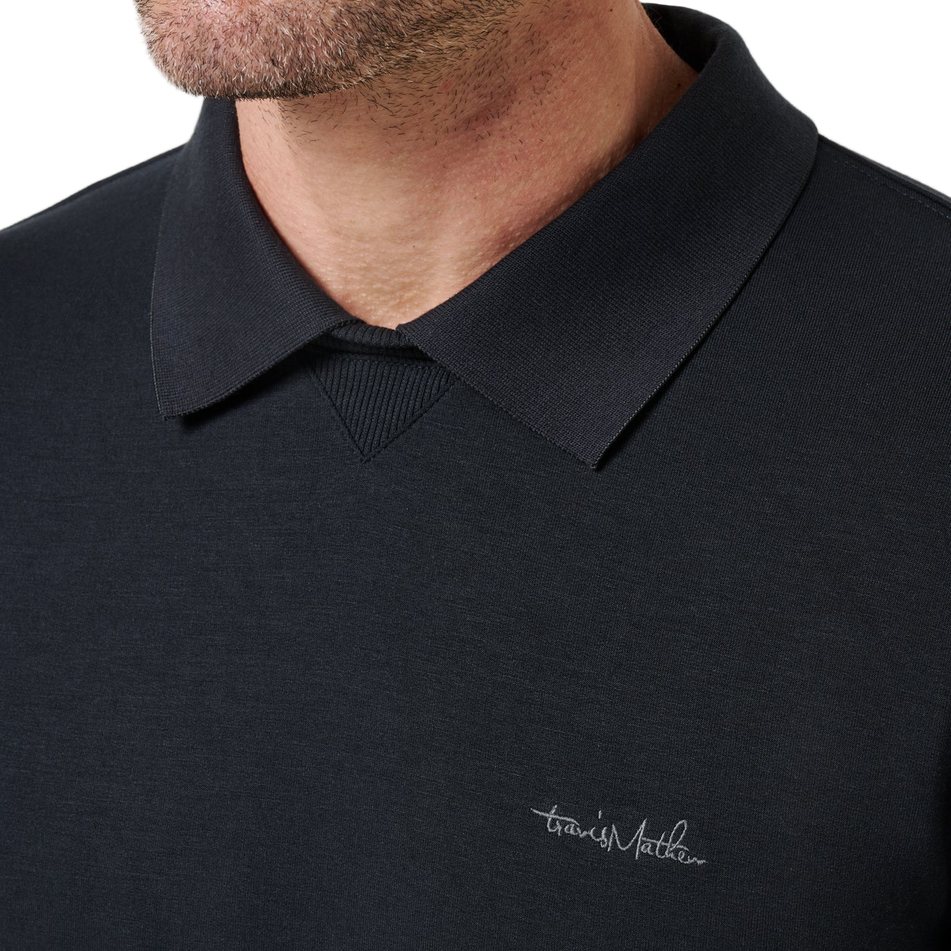 TravisMathew Black Amenities Collar Crew