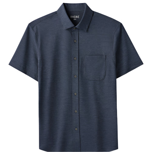 Rhone Navy Chambray Commuter Seersucker Shirt