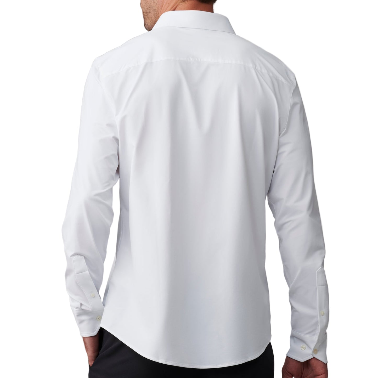 Rhone White Semi Spread Collar Commuter Shirt