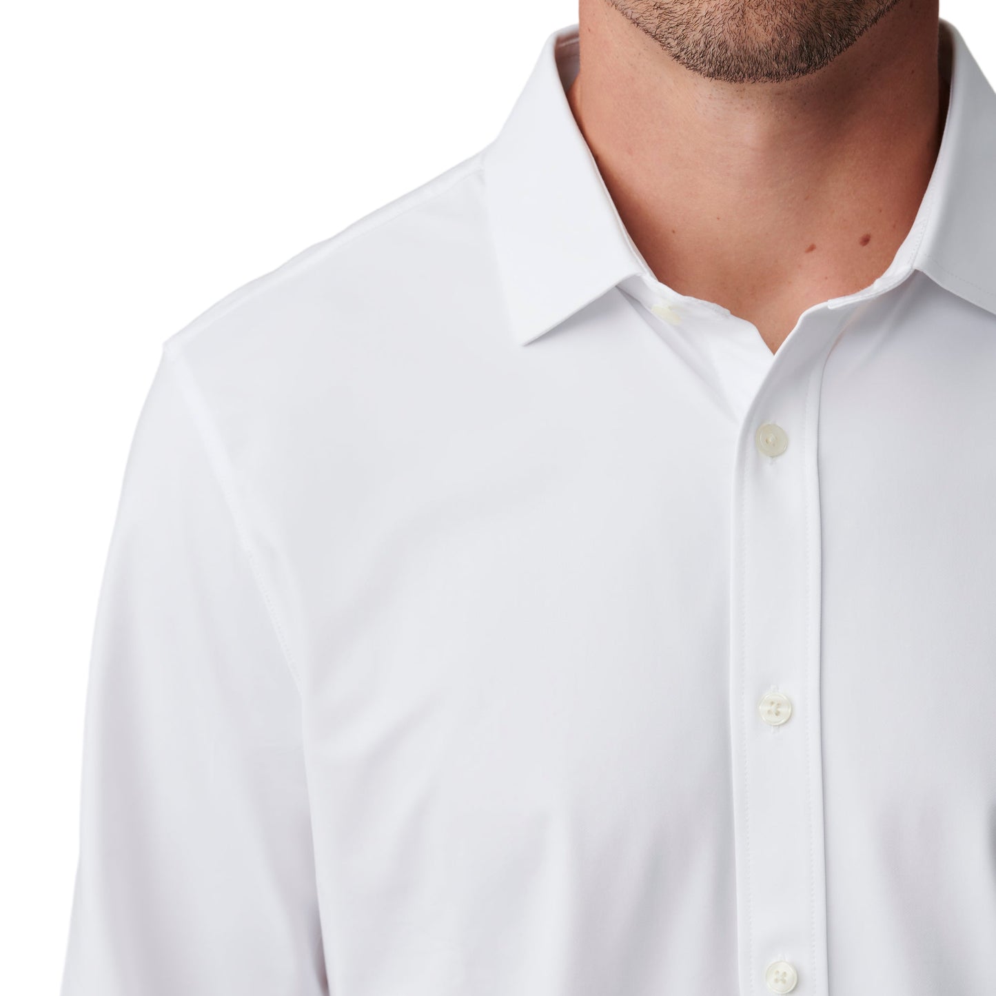 Rhone White Semi Spread Collar Commuter Shirt