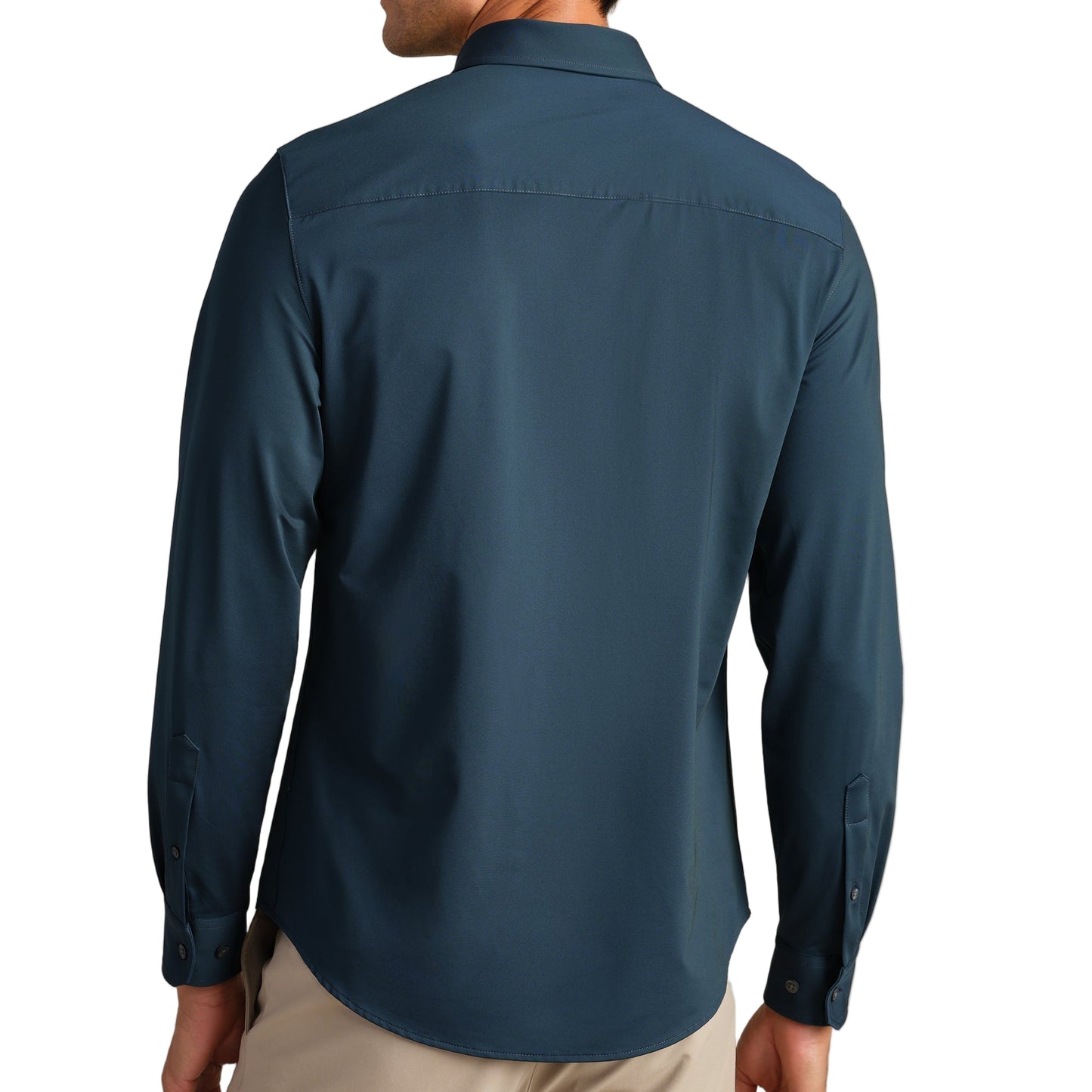 Rhone Deep Sea Blue Oxford Semi Spread Collar Commuter Shirt