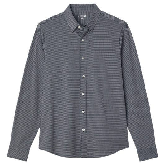 Rhone Navy Texture Grid Commuter Shirt