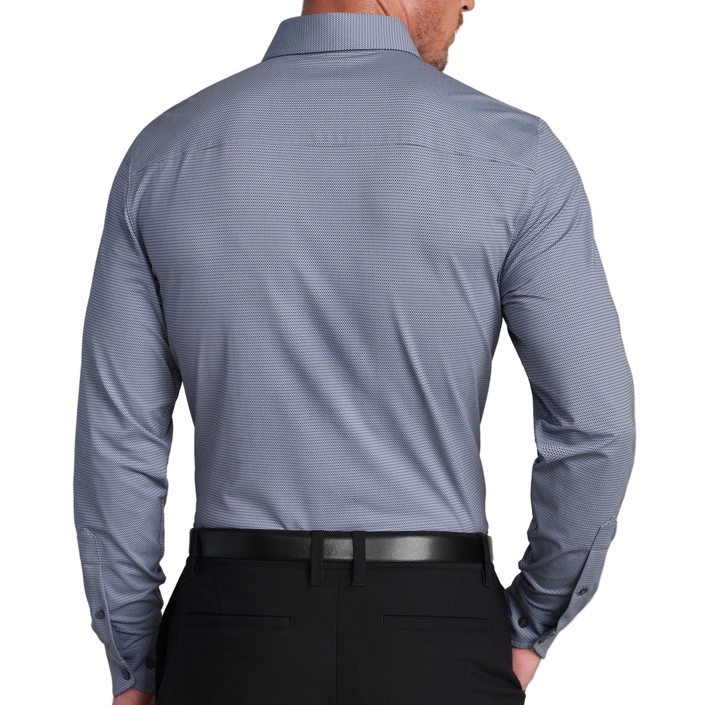 Rhone Blue & Brown Gingham Semi Spread Collar Commuter Shirt