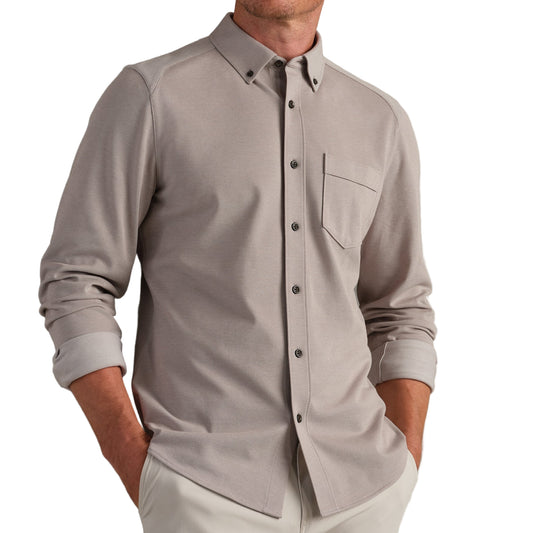 Rhone Foggy Taupe Oxford Button Down Shirt