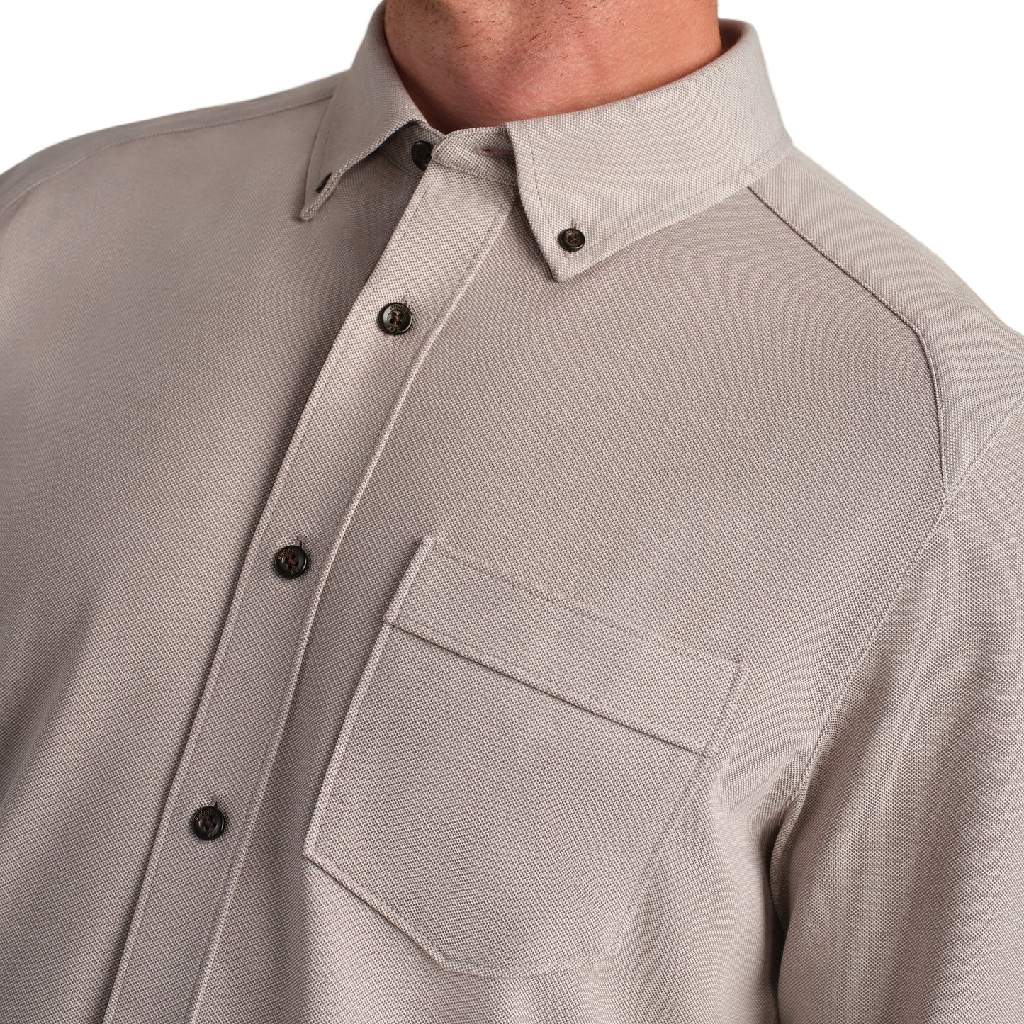 Rhone Foggy Taupe Oxford Button Down Shirt