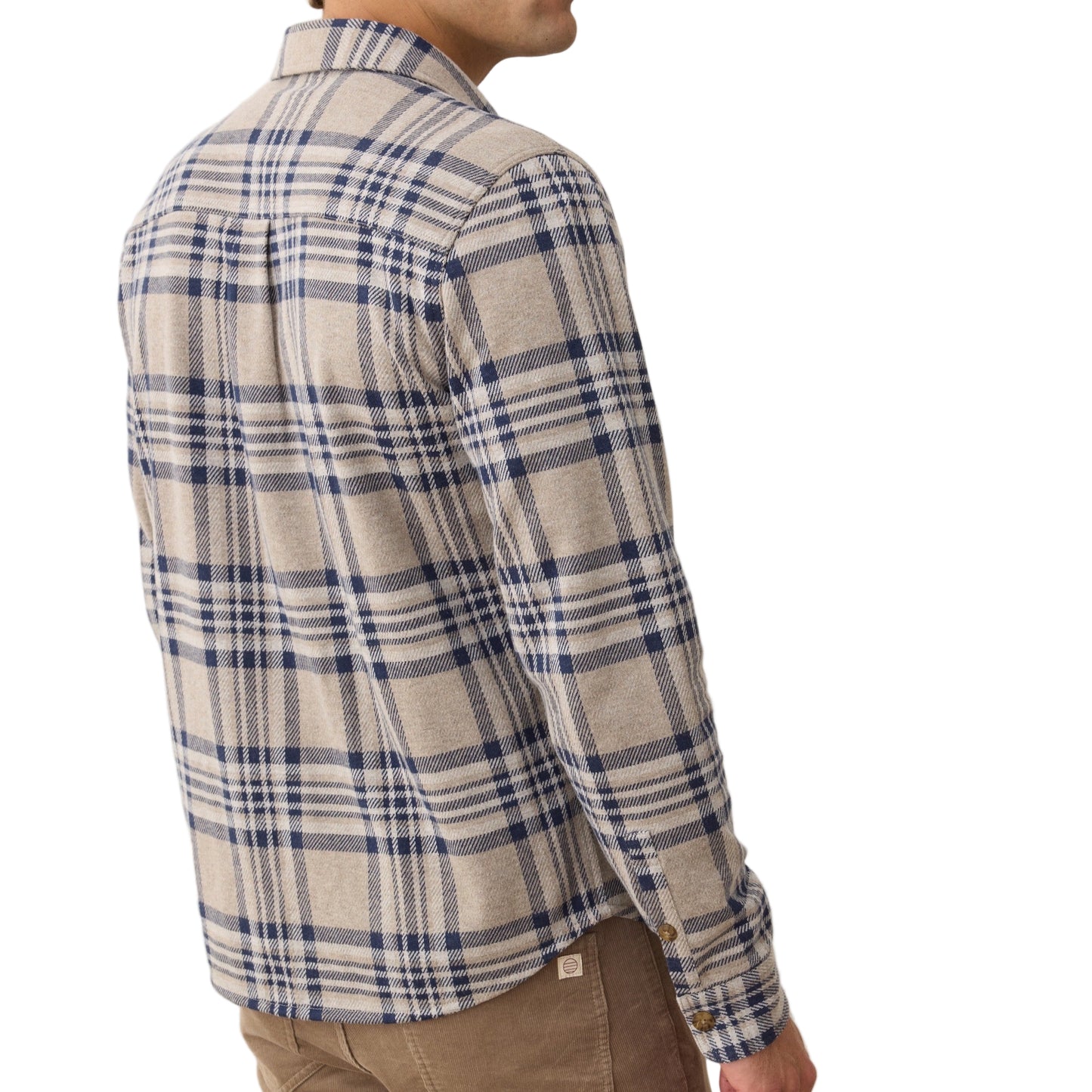 Marine Layer Taupe Plaid Pacifica Stretch Twill Overshirt
