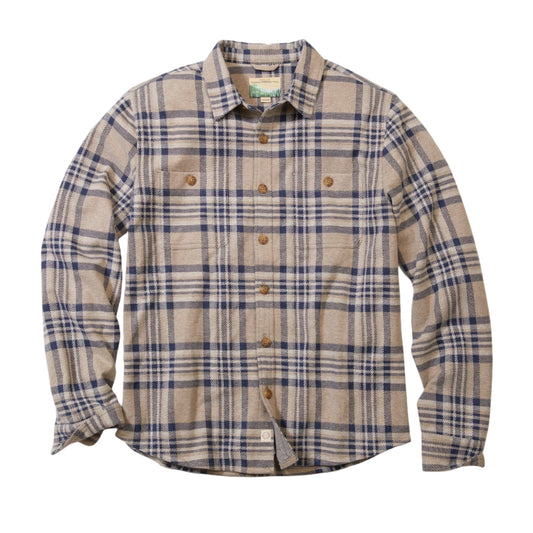 Marine Layer Taupe Plaid Pacifica Stretch Twill Overshirt