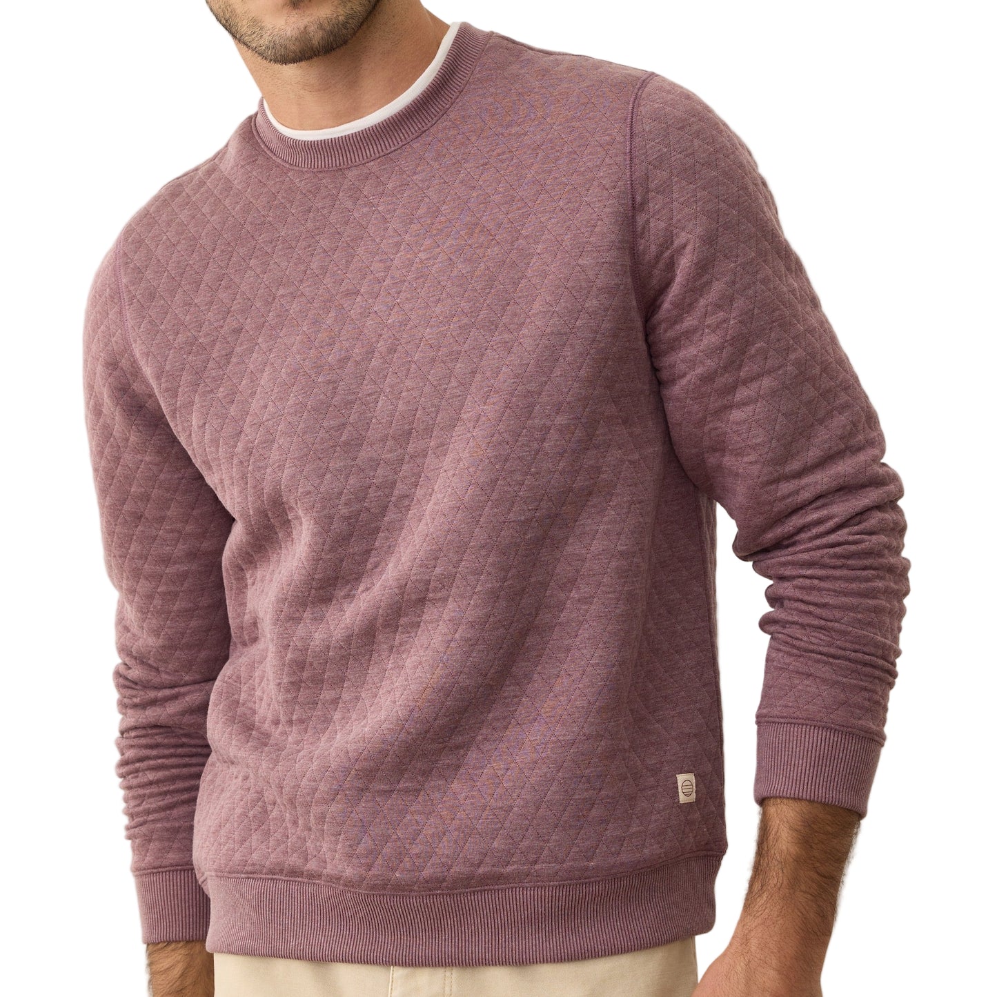 Marine Layer Plum Corbet Quilted Crewneck