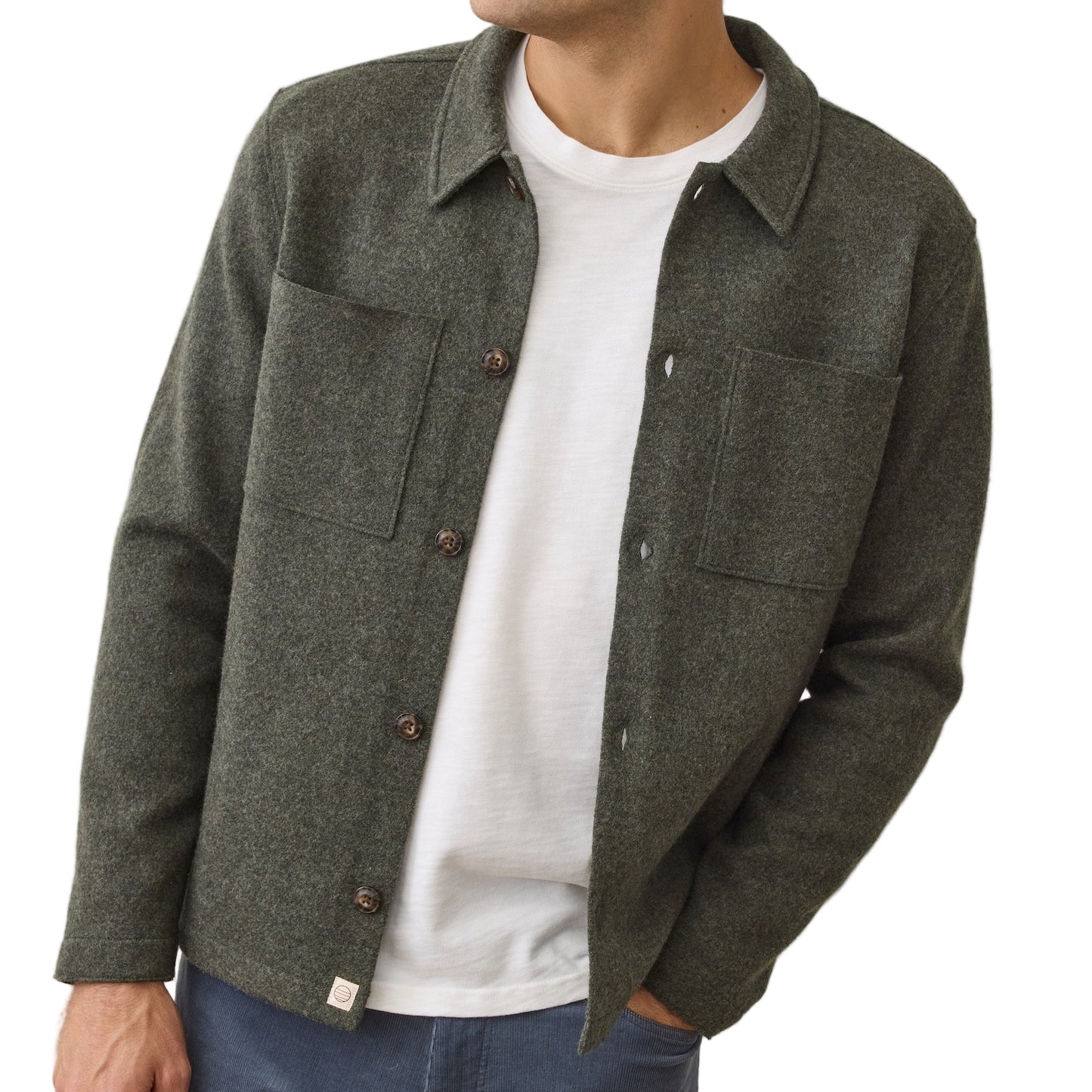 Olive Mendocino Wool Overshirt