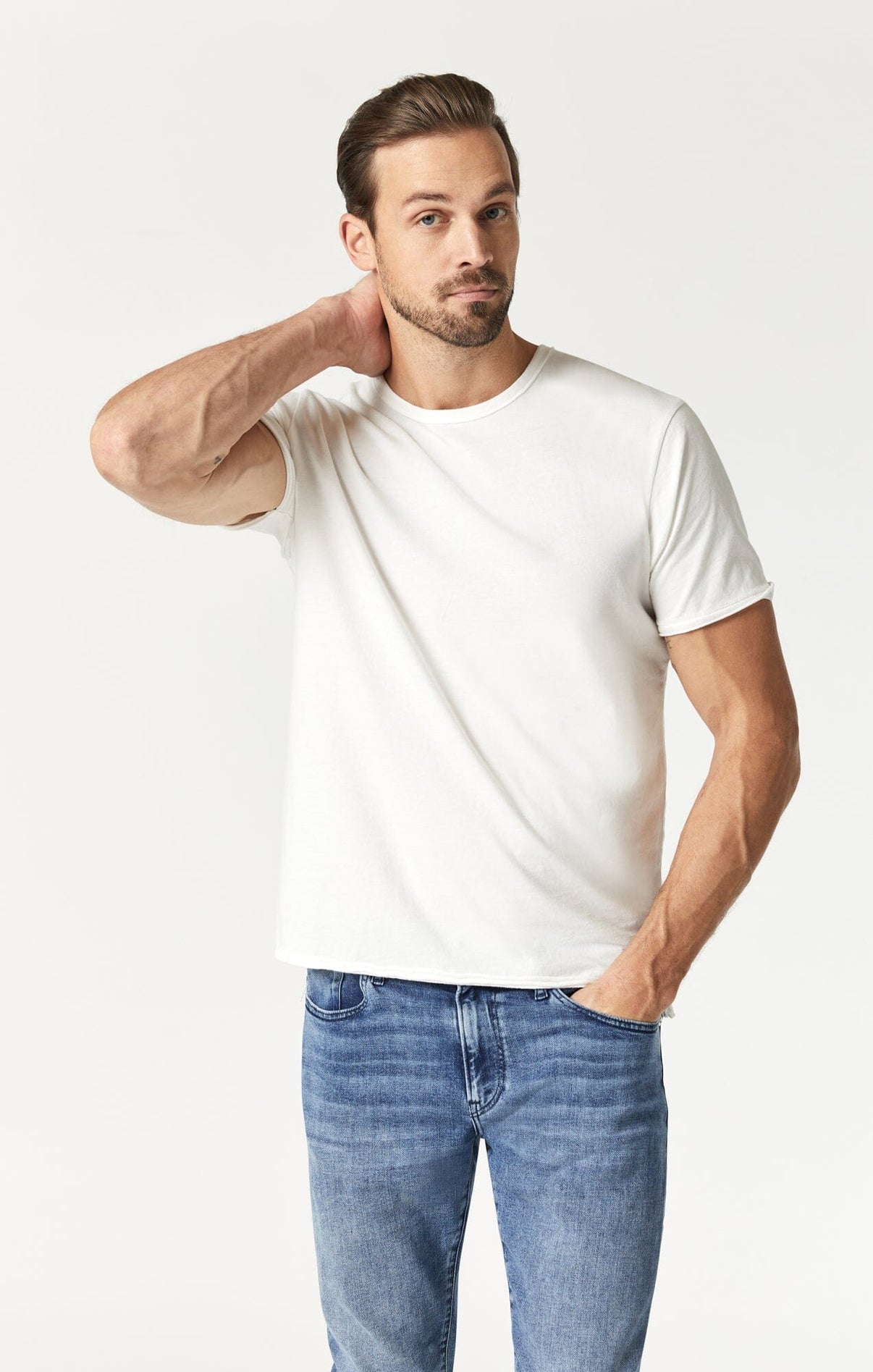 Mavi Raw Edge Neck Tee