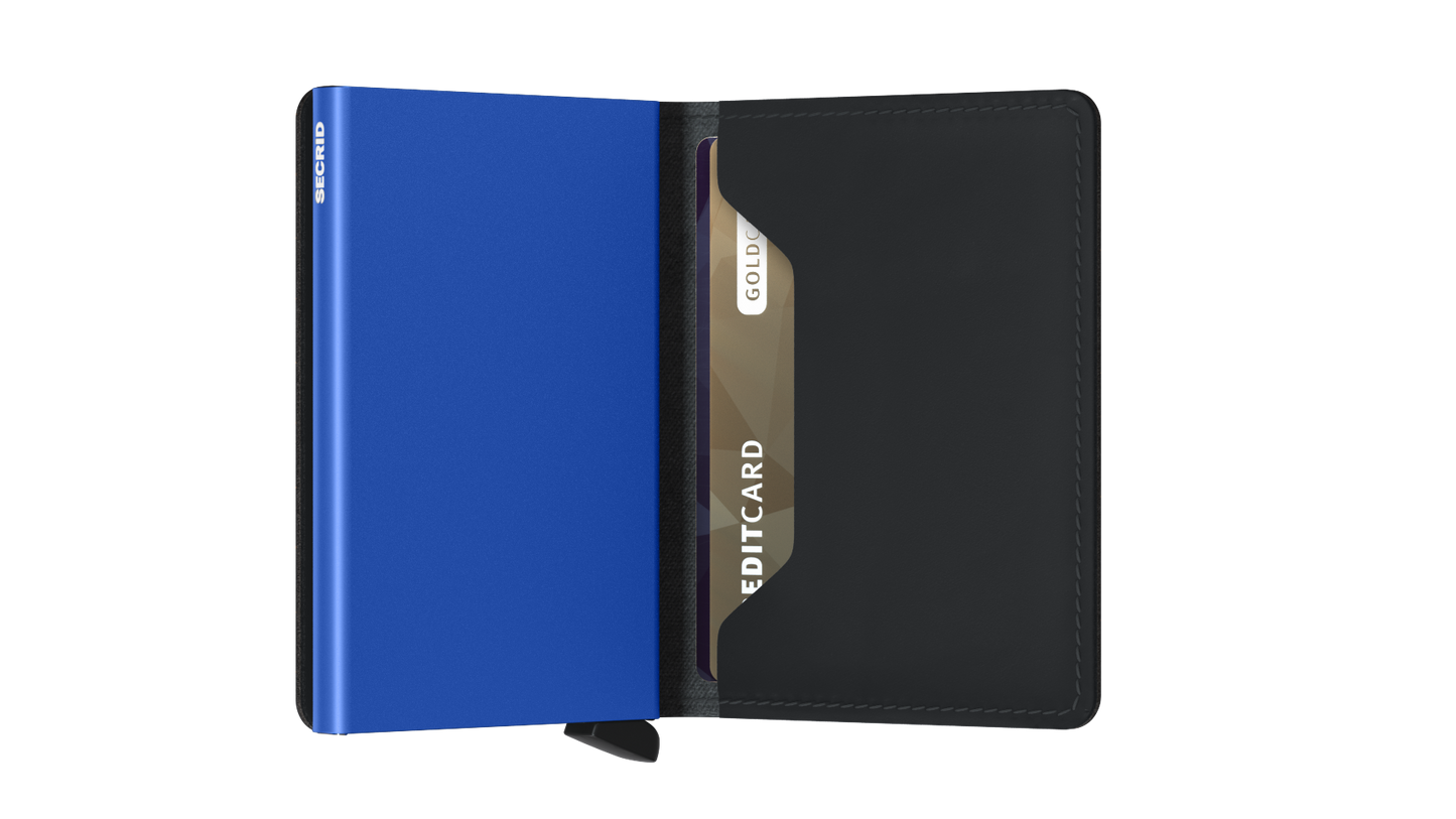 Secrid Matte Black & Blue Slimwallet
