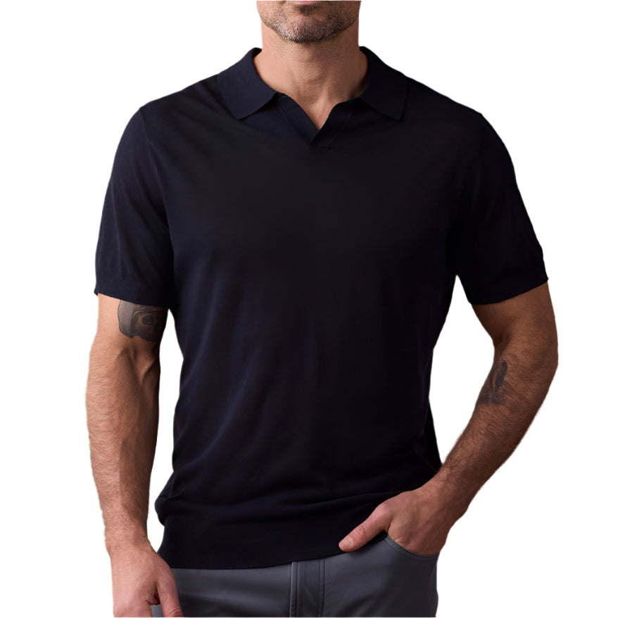The Normal Brand Summer Linen Navy Polo