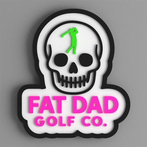 Fat Dad Golf Co. White Skull PVC Patch Hat