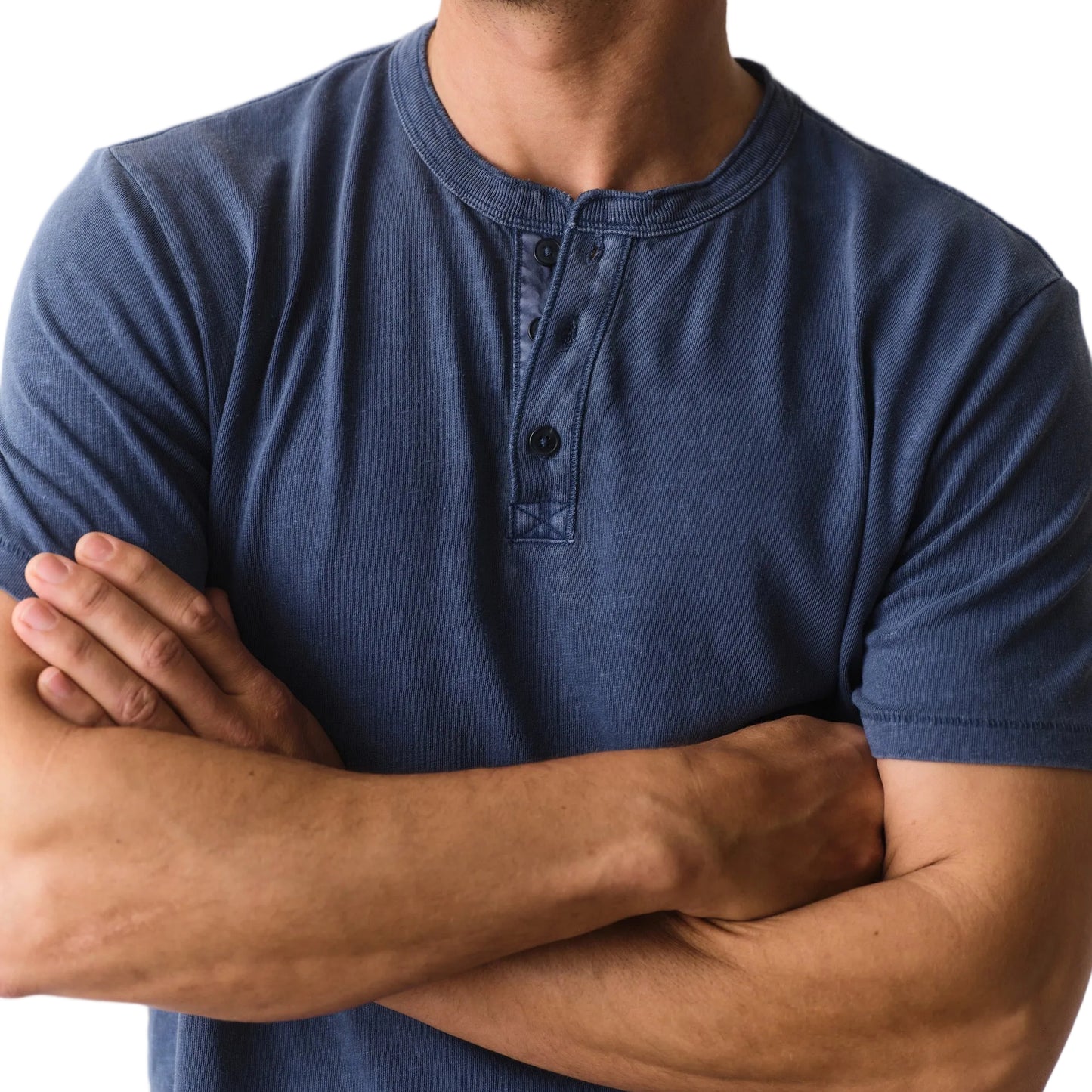 Marine Layer Vintage Indigo Hemp Cotton Henley