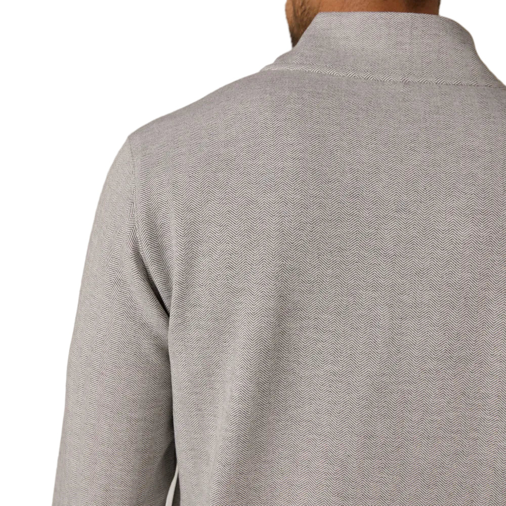 7 Diamonds Light Grey Ember Herringbone Quarter Zip