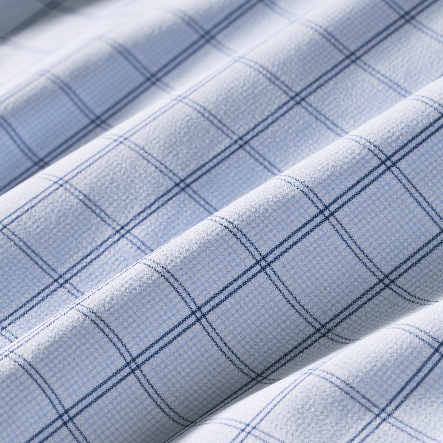 Mizzen+Main Cloud Blue Hampton Plaid Leeward Shirt