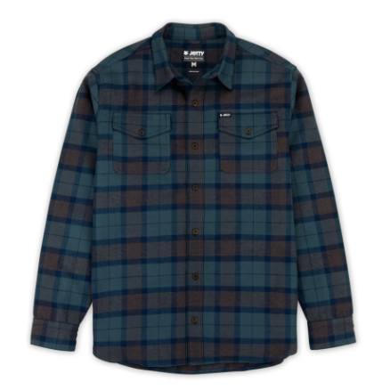 Jetty Orange & Navy Breaker Flannel
