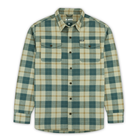 Jetty Tan & Green Breaker Flannel