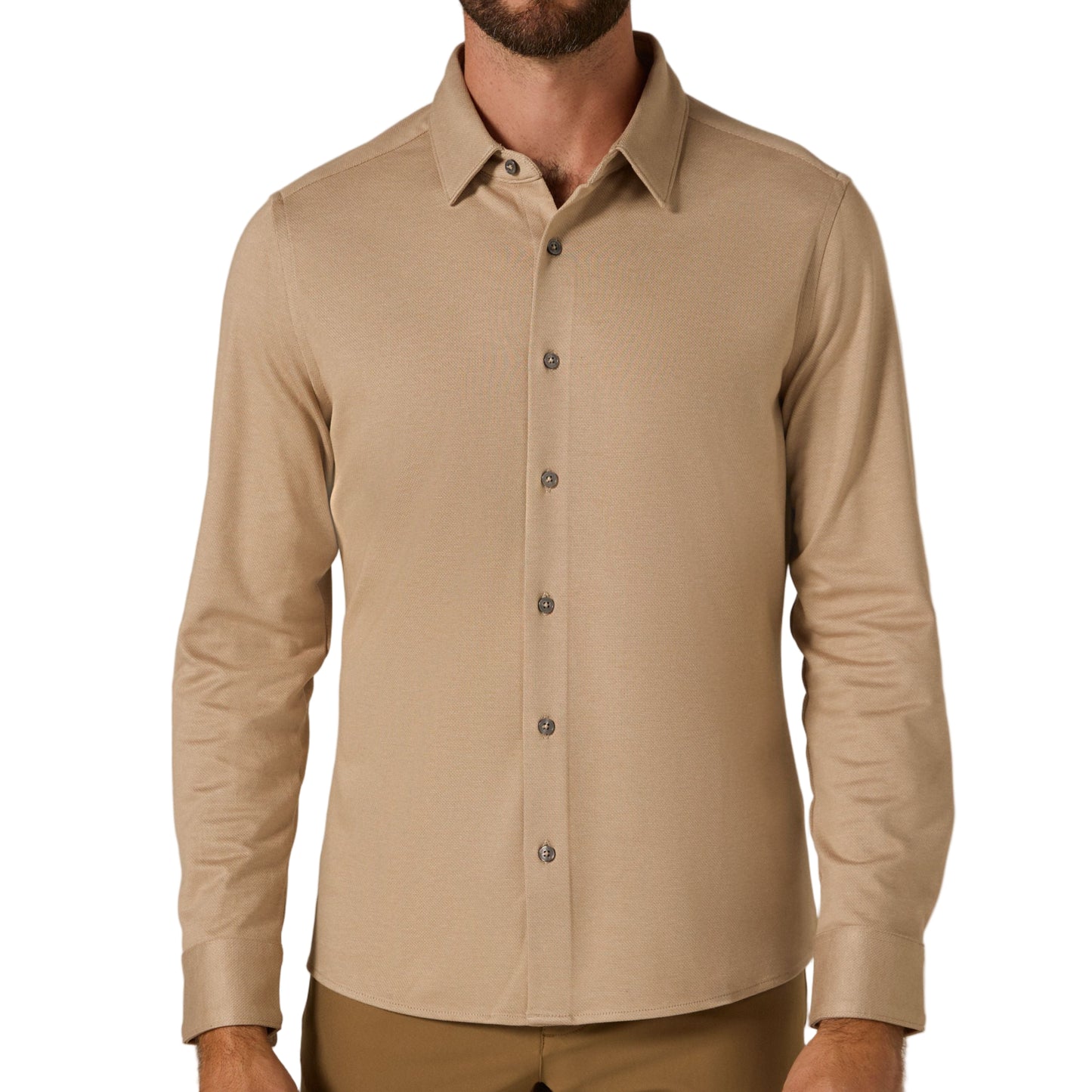7 Diamonds Tan Bowery Long Sleeve Shirt