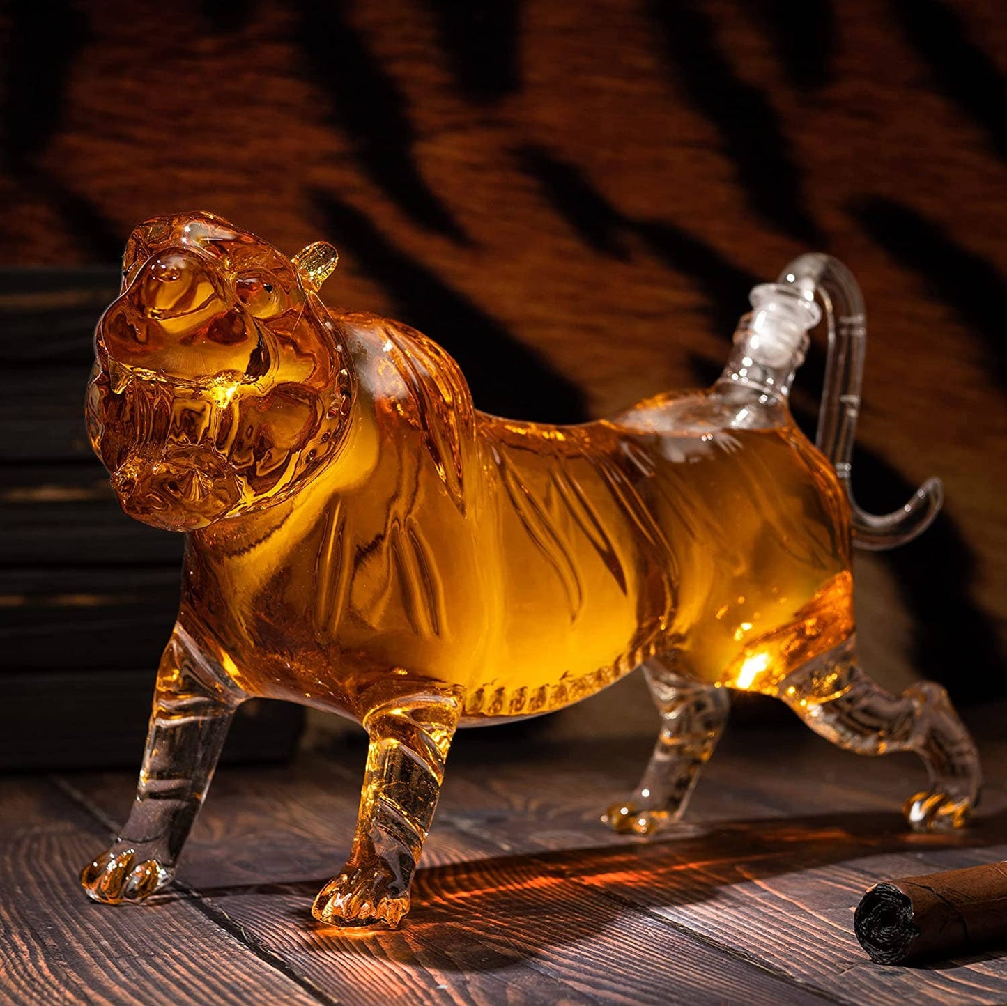 Tiger Whiskey and Wine Decanter