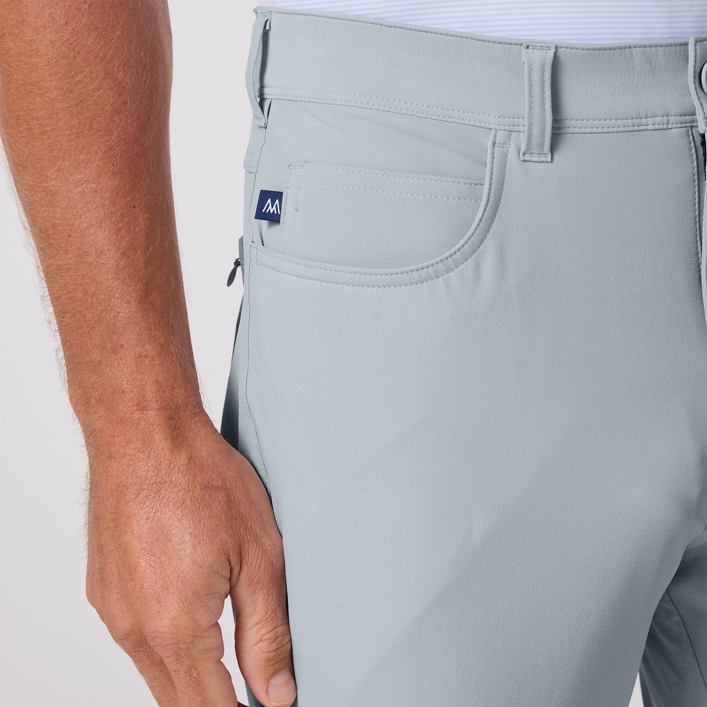 Mizzen+Main Light Grey Helmsman 5 Pocket Pant