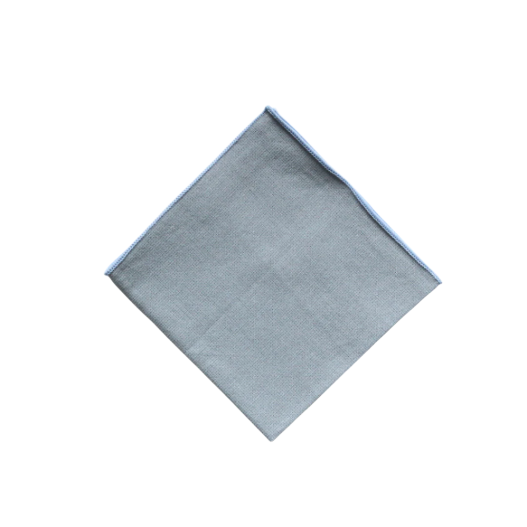 Dusty Blue Solid Cotton Pocket Square