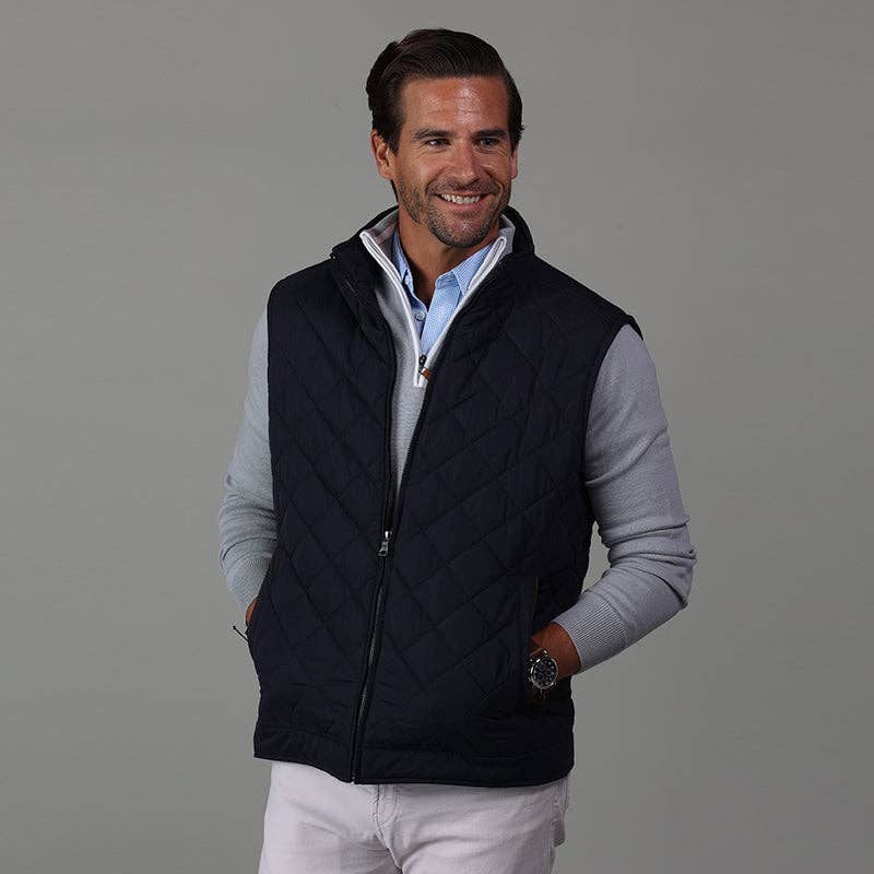 Collats&Co Navy Cambridge Quilted Vest