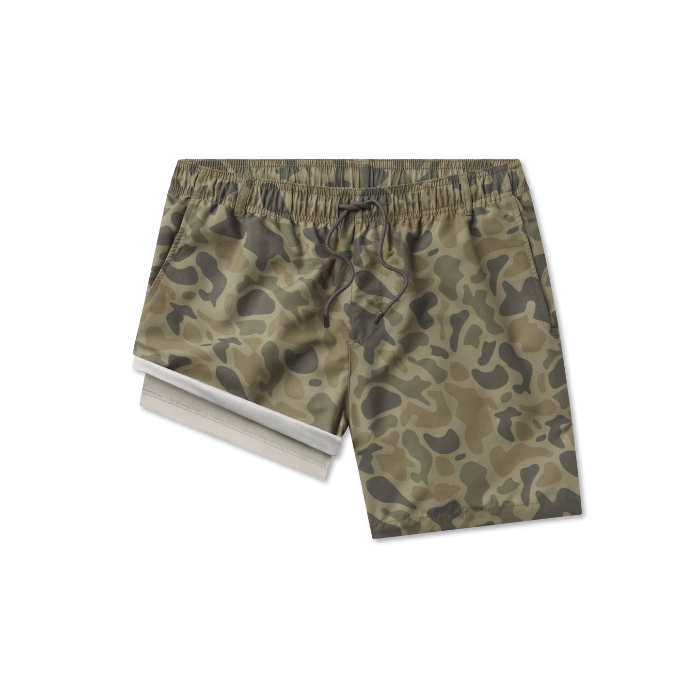 Southern Marsh Stone Brown Camo La Costa Lined Swim Hybrid Short
